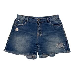 A | K Denim Cut-Off Shorts